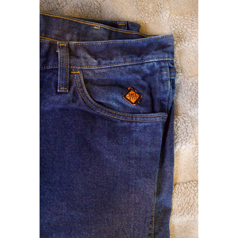Lot of 2 Wrangler FR Flame Resistant Jeans Mens Dark Wash Work Pants CAT2 2112 - Picture 2 of 3